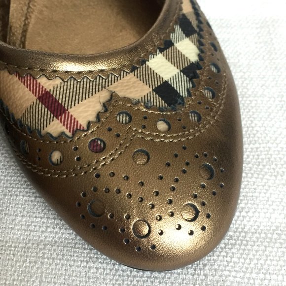 Burberry Flats, Housecheck / Gold, Designer Shoes - Picture 3 of 9